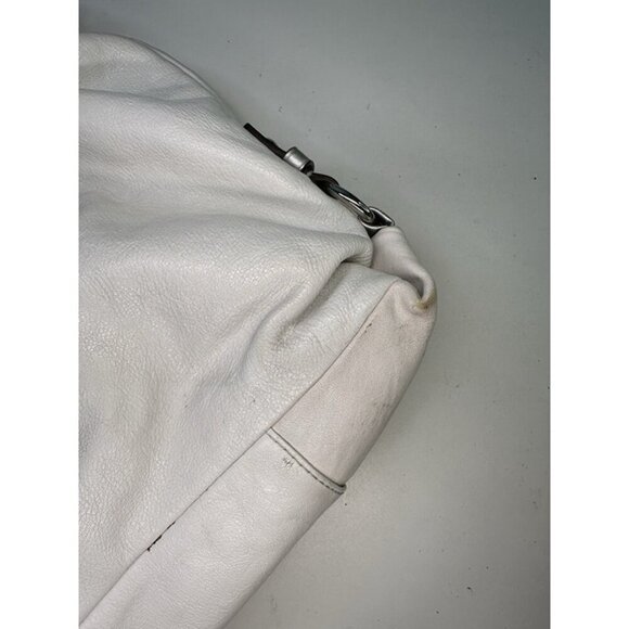 COACH ASHLEY White Silver Leather Handbag Purse Pink Lining J1194 - F15513 - Picture 4 of 12